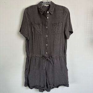 100% Linen Romper Made in Italy - S